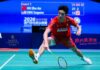 Hu Zhe An Beats Eogene Ewe to Reach Macau Open Final Hu Zhe An defeats Eogene Ewe to reach the Macau Open badminton men’s singles final. (Photo: Xinhua)
