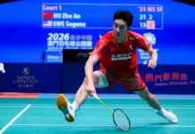 Hu Zhe An Beats Eogene Ewe to Reach Macau Open Final Hu Zhe An defeats Eogene Ewe to reach the Macau Open badminton men’s singles final. (Photo: Xinhua)