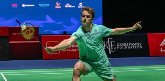 Alex Lanier defeats Anders Antonsen in the first round of the Indonesia Open badminton tournament in Jakarta. (Photo: AFP)