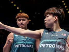 Kang Khai Xing and Aaron Tai upset China’s seventh seeds Chen Bo Yang and Liu Yi at the first round of 2026 Japan Open. (Photo: BAM)