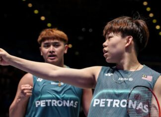 Kang Khai Xing and Aaron Tai upset China’s seventh seeds Chen Bo Yang and Liu Yi at the first round of 2026 Japan Open. (Photo: BAM)