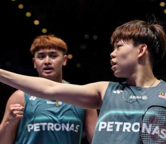 Kang Khai Xing and Aaron Tai upset China’s seventh seeds Chen Bo Yang and Liu Yi at the first round of 2026 Japan Open. (Photo: BAM)