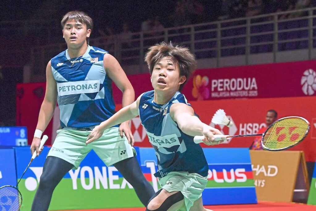 Kang Khai Xing and Aaron Tai reach the 2026 Japan Open badminton men’s doubles quarterfinals in Tokyo. (Photo: Bernama)