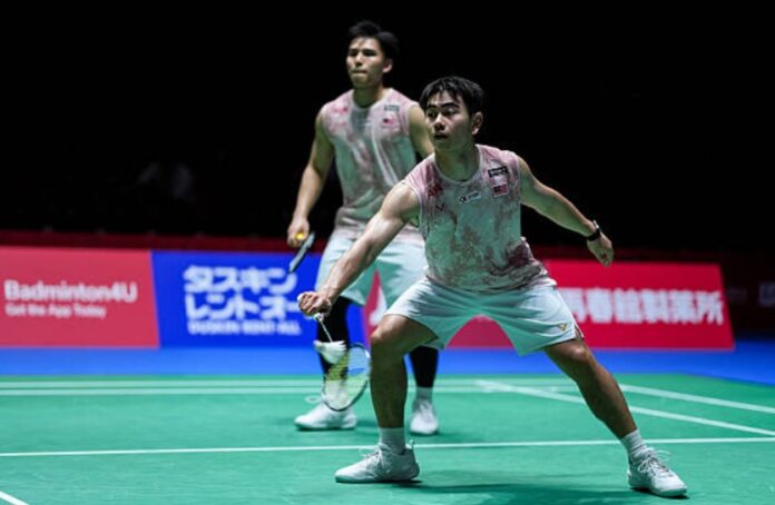 Goh Sze Fei and Nur Izzuddin reach the Japan Open badminton men’s doubles semifinals in Tokyo. (Photo: AFP) Goh Sze Fei and Nur Izzuddin reach the Japan Open badminton men’s doubles semifinals in Tokyo. (Photo: AFP)