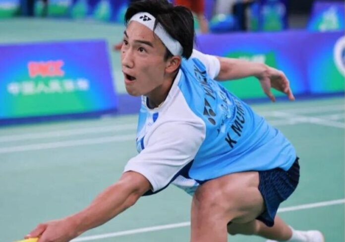 Kento Momota defeats Ren Chengming to win the men’s singles title at the 2026 Shanghai Open badminton tournament. (Photo: Xinhua) Kento Momota defeats Ren Chengming to win the men’s singles title at the 2026 Shanghai Open badminton tournament. (Photo: Xinhua)