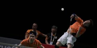Man Wei Chong and Soh Wooi Yik recorded their first victory as a men’s doubles partnership at the China Open. （Photo: AFP)