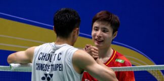 Chou Tien Chen shakes hands with Shi Yu Qi after their match. (Photo: BWF)