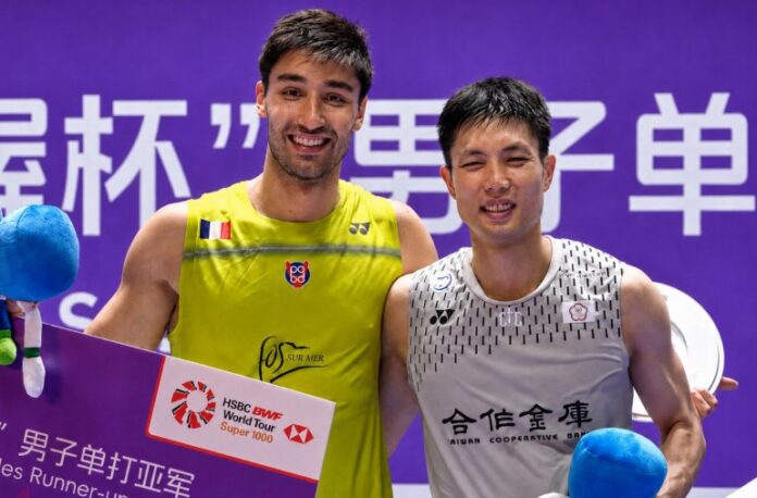 Chou Tien Chen shares the podium with Toma Junior Popov during the 2026 China Open men’s singles awards ceremony. Chou Tien Chen shares the podium with Toma Junior Popov during the 2026 China Open men’s singles awards ceremony.