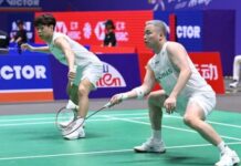 Aaron Chia and Aaron Tai advance to the men’s doubles quarterfinals at the Taipei Open badminton tournament. (Photo: China Open)