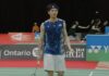 Lee Zii Jia loses to Riki Takei during the Canada Open badminton men’s singles semifinals. (Photo: BWF)