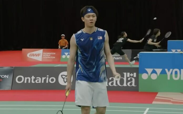 Lee Zii Jia loses to Riki Takei during the Canada Open badminton men’s singles semifinals. (Photo: BWF)