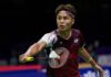 Garret Tan stunned India’s Lakshya Sen 21-19, 19-21, 21-17 to reach the round of 16 at the 2026 BWF World Championships in New Delhi. (Photo: AFP)
