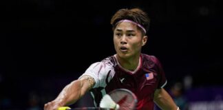 Garret Tan stunned India’s Lakshya Sen 21-19, 19-21, 21-17 to reach the round of 16 at the 2026 BWF World Championships in New Delhi. (Photo: AFP)