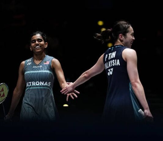Pearly Tan and Thinaah Muralitharan advance to the round of 16 at the 2026 BWF World Championships in New Delhi. (Photo: AFP)