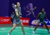 Pearly Tan and Thinaah Muralitharan were eliminated from the 2026 BWF World Championships after a three-game defeat to Indonesia’s Febriana Dwipuji Kusuma and Amallia Cahaya Pratiwi, 22-20, 18-21, 12-21. (Photo: AFP)