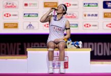 An Se Young wins her second BWF World Championships women’s singles title in New Delhi after defeating Akane Yamaguchi in Sunday’s final. (Photo: AFP)