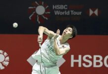 Eogene Ewe Stuns Lee Zii Jia at Korea Masters Eogene Ewe competes against fellow Malaysian Lee Zii Jia during their opening-round match at the 2026 Korea Masters badminton tournament. (Photo: Bernama)