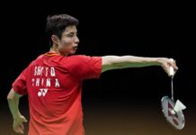 Shi Yuqi suffers his second consecutive first-round exit in back-to-back tournaments. (Photo: AFP)