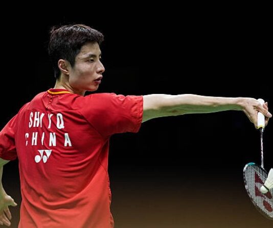 Shi Yuqi suffers his second consecutive first-round exit in back-to-back tournaments. (Photo: AFP)