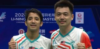 Nur Azriyn Ayub and Tan Wee Kiong created an upset to reach the semifinals of the 2026 China Masters in Shenzhen. (Photo: BWF)