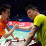 Wong Choong Hann (R) was moved to tears after his protégé Jason Gunawan made badminton history by reaching the 2026 China Masters men’s singles final, where he will face another of Wong’s protégés, fellow Hong Kong player Lee Cheuk Yiu.
