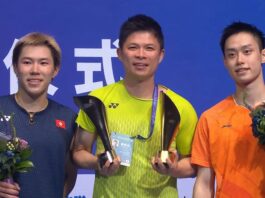 Jason Gunawan, Lee Cheuk Yiu Make Hong Kong History Under Wong Choong Hann at China Masters Wong Choong Hann (center) celebrates with his protégés Jason Gunawan (right) and Lee Cheuk Yiu after they created Hong Kong’s first all-Hong Kong men’s singles final of the BWF World Tour era, with Gunawan going on to become the first Hong Kong player to win a Super 750 title.
