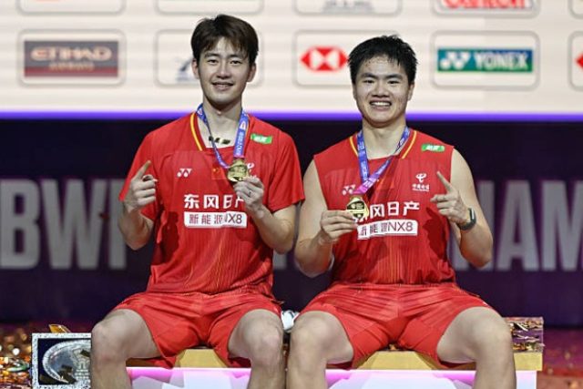 Wang Chang (left) and Liang Wei Keng are among China’s strongest gold-medal hopes in both the men’s team and men’s doubles events at the 2026 Aichi-Nagoya Asian Games. (Photo: AFP)