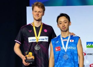Denmark’s Anders Antonsen defeated Japan’s Yushi Tanaka 16-21, 21-16, 27-25 in an 86-minute thriller to win the men’s singles title at the 2026 Arctic Open. (Photo: BWF)