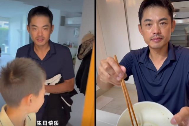 Badminton legend Lin Dan celebrates his 43rd birthday with wife Xie Xingfang and their son Xiaoyu during a family gathering in Valencia, Spain. （Photo: Lin Dan's FB)